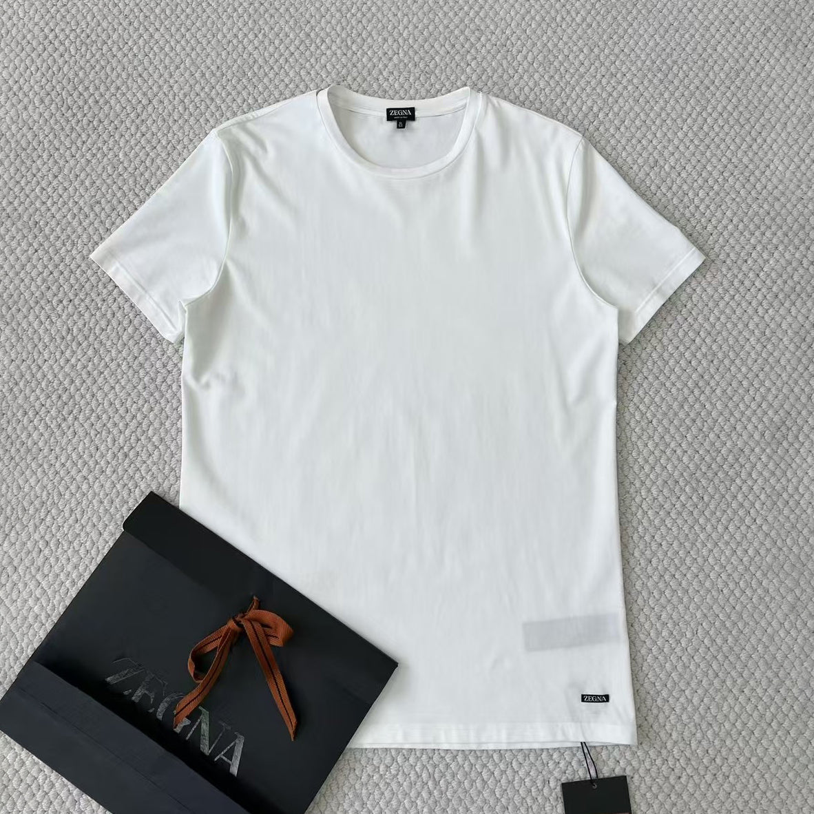 Ermenegildo Zegna Men's Summer Solid Color Cotton Crew Neck Short Sleeve T-Shirt - Breathable & Casual Summer Wear #75691