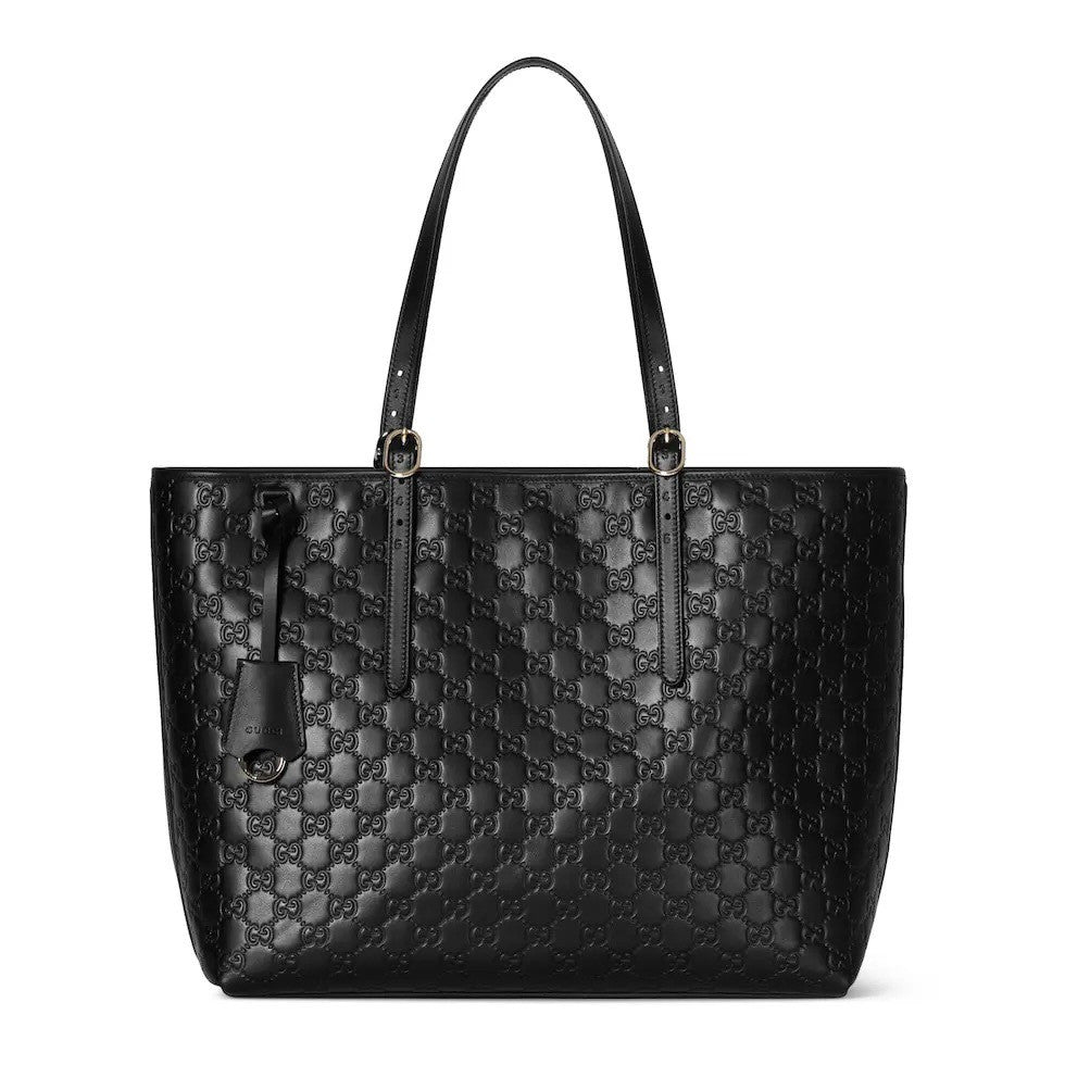 Gucci GG Emblem Debossed Leather Tote #335611