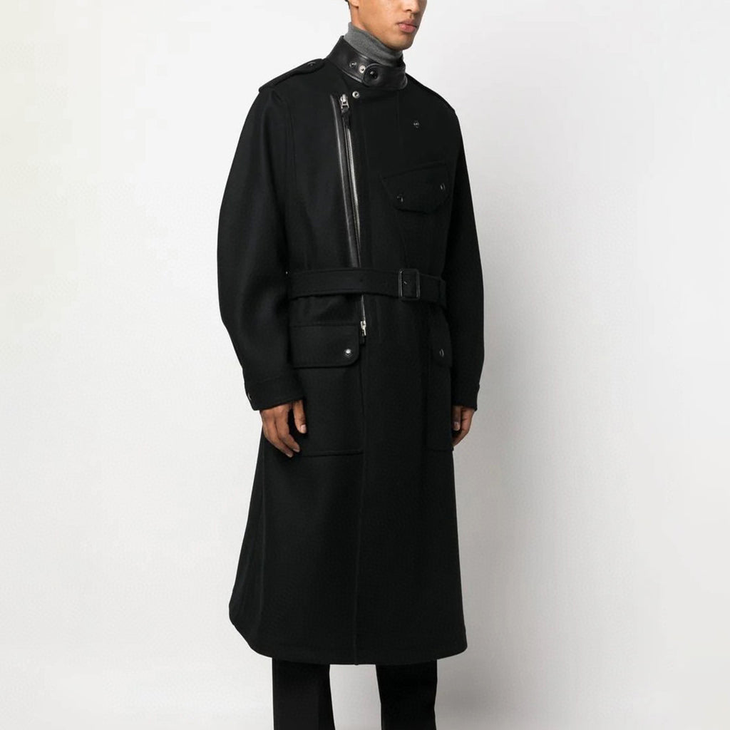 Tom Ford Solid Color Slanted Zipper Long Coat Ngvp #6779