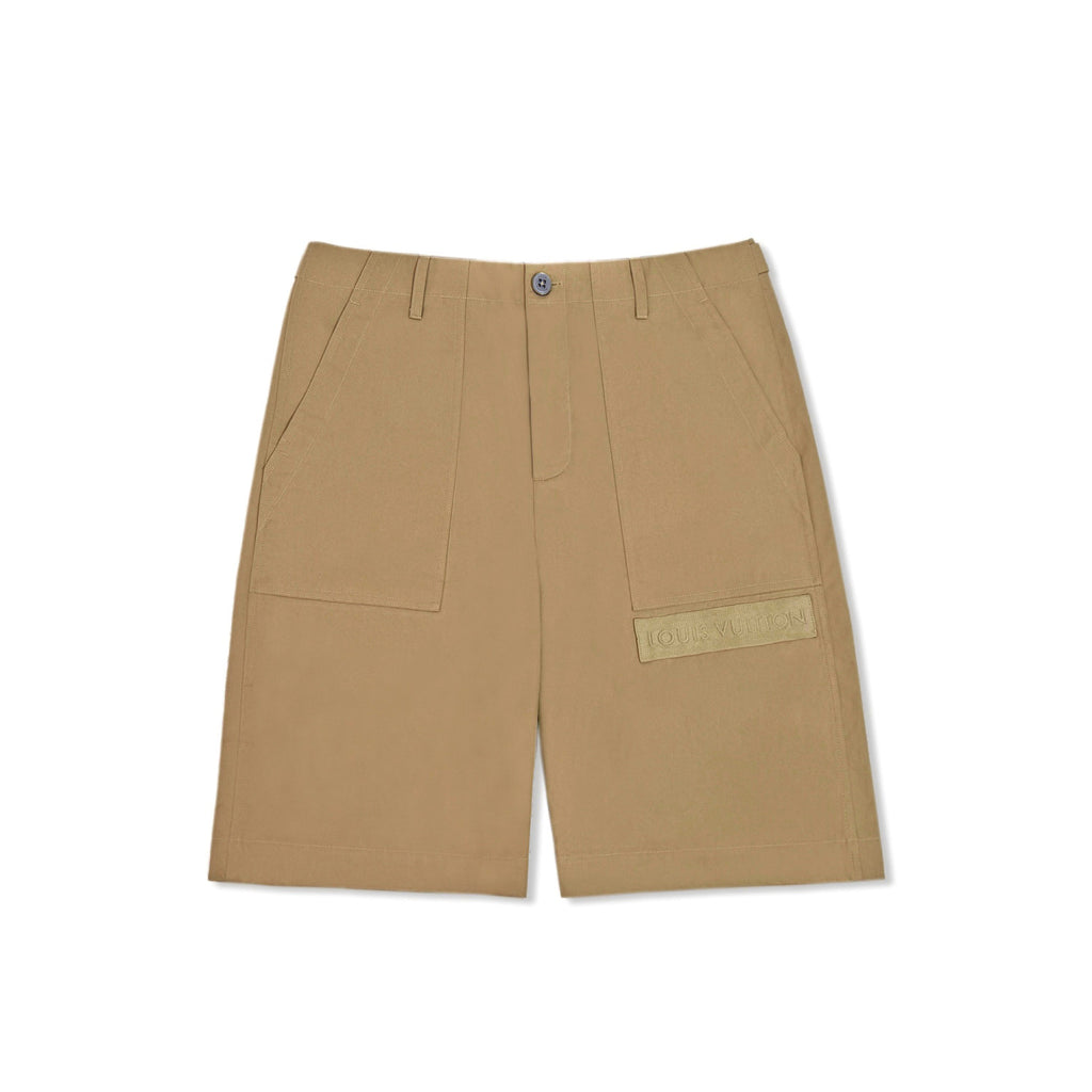 Louis Vuitton Men's and Women's Summer Solid Color Woven Letter Printed Cotton Casual Shorts #76459