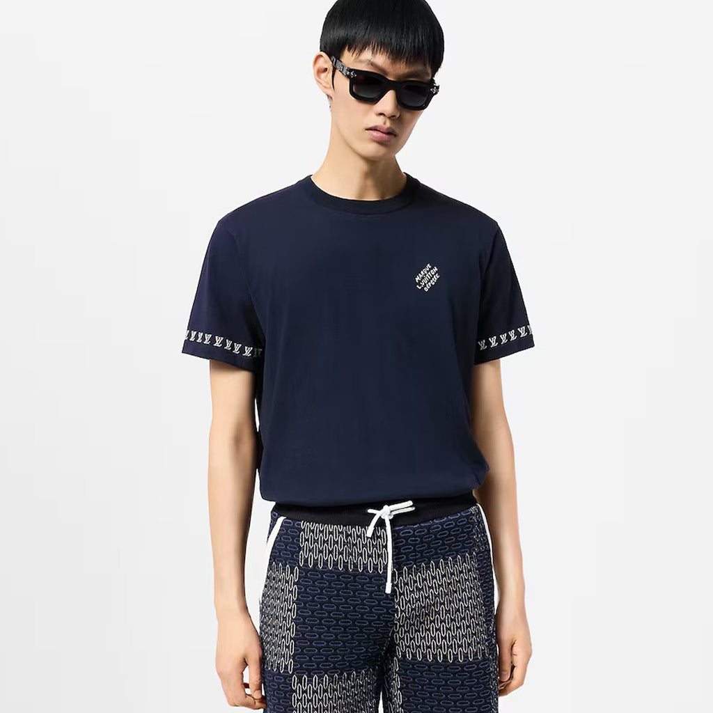 Louis Vuitton Men's Summer Jacquard Pattern Cotton Round Neck Short Sleeve T-Shirt #71896