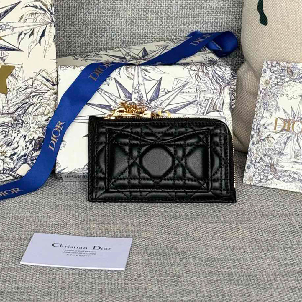 Dior Lady Dior Cosmos Zipped Card Holder Women's Fashion Temperament Logo Solid Colour Metal Decoration Card Case Card Holder Bag Bags S0965ONMJ  #81143