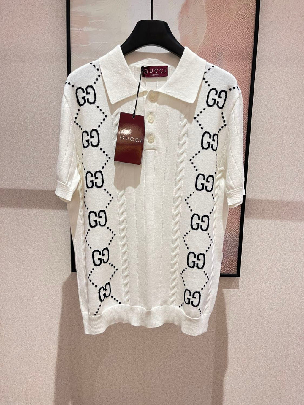 Gucci Men's Summer Logo Appliqué Knit Short Sleeve Polo Shirt T-Shirt #72545