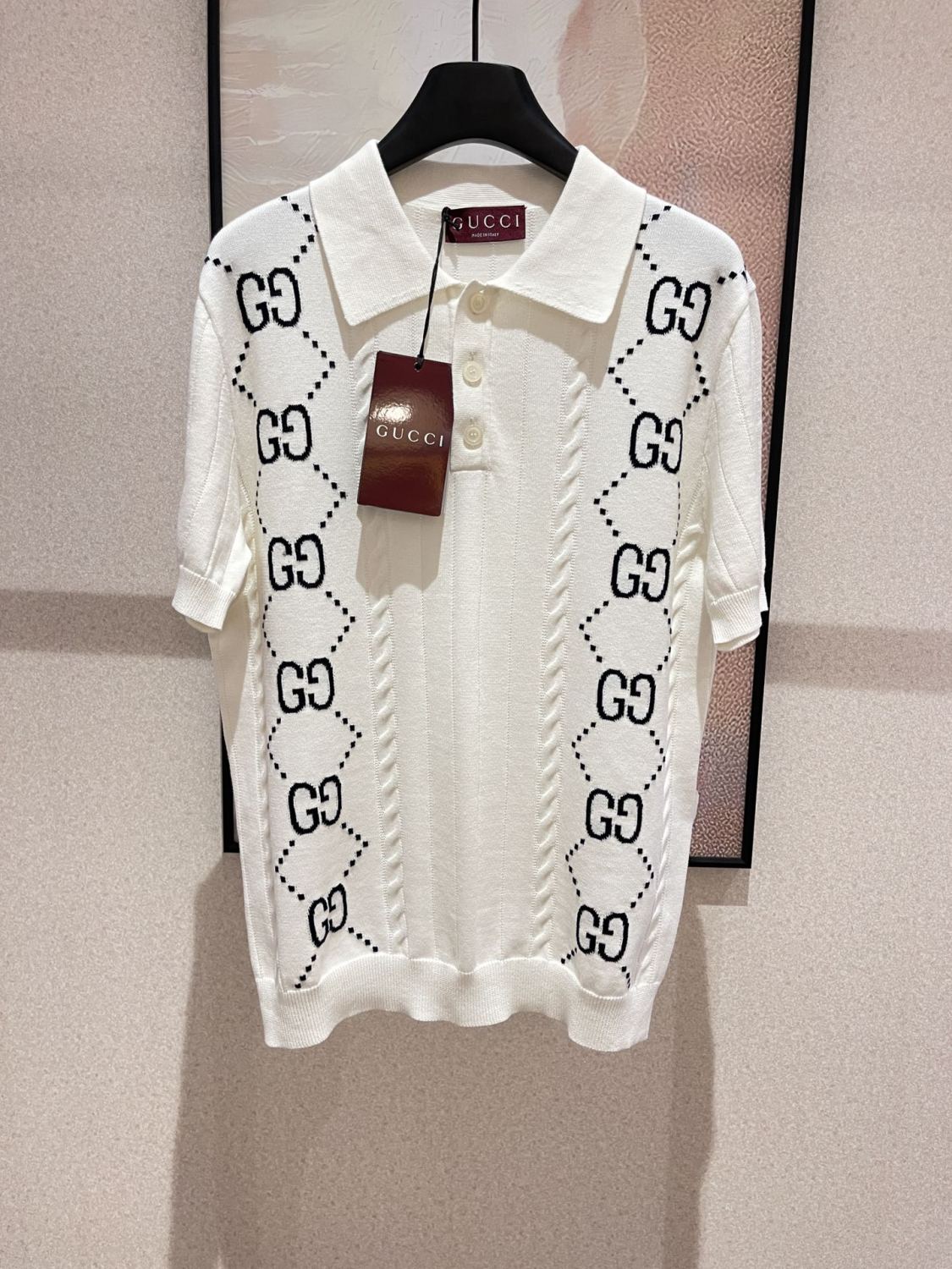 Gucci Men's Summer Logo Appliqué Knit Short Sleeve Polo Shirt T-Shirt #72545