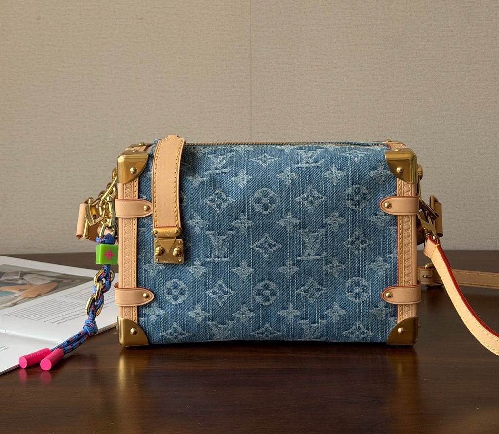 LOUIS VUITTON Baggy Nano Diane Pochette Accessoire Cargo Side Trunk MM Monogram Denim Handbags #381842
