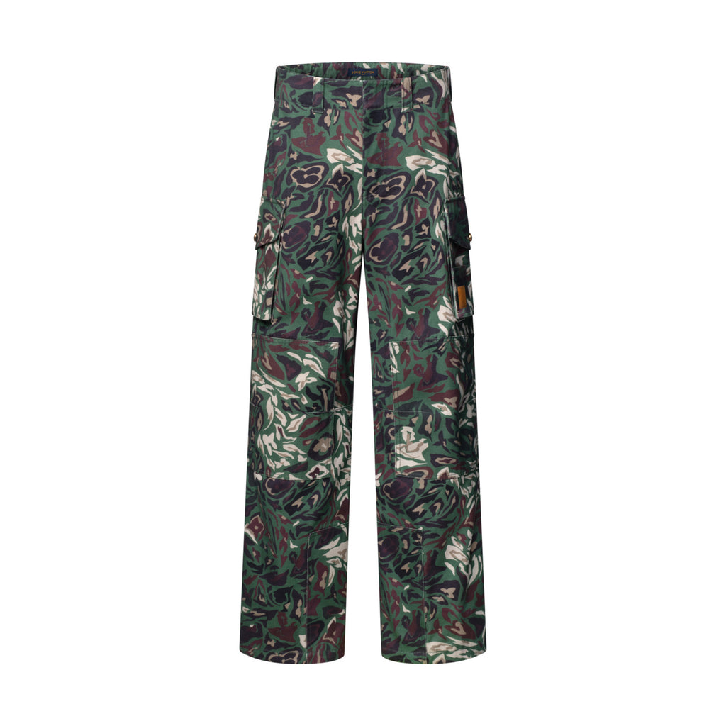 Louis Vuitton Men's Spring/Fall Fashion Casual Reversible Color Woven Combed Cotton Work Pants with Patch Pockets Pants #79489