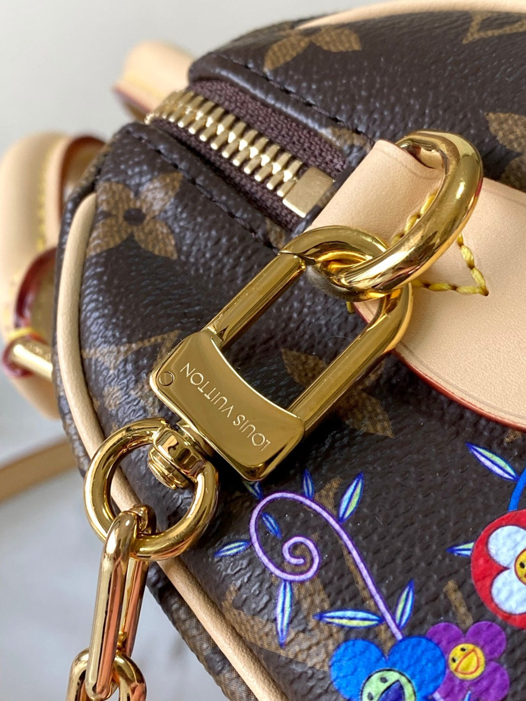 Louis Vuitton Lv X Tm Speedy Bandoulière 20 Women's Brown Letter Printed Zipper Closure Canvas Quilted Cowhide Shoulder Crossbody Tote Bag Bags #77566