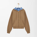 Loewe Zip-up Hoodie in Cotton Beige #333808