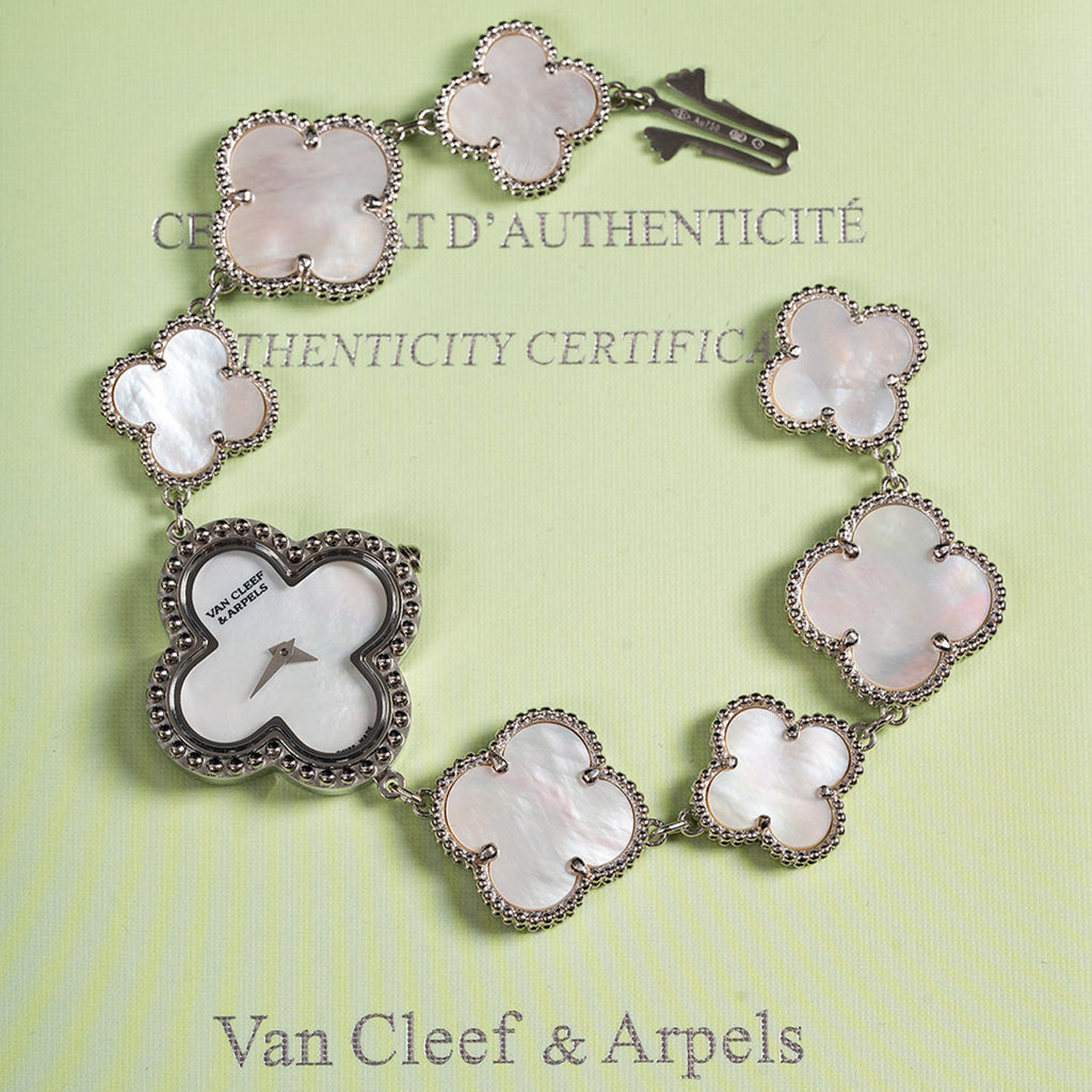 Van Cleef&Arpels Alhambra Watch Small Model Color Silver Gold Rose Gold Lucky Clover Quartz Movement Onyx Shell Watch Accessories #81415