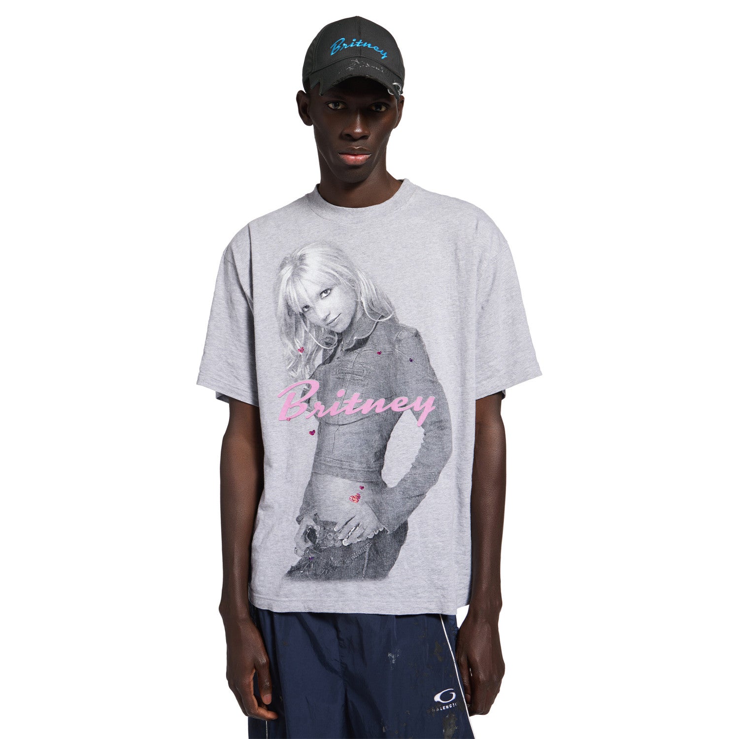Balenciaga Music | Britney Spears Series Medium Fit T-shirt Men's And Women's Portrait Print Short Sleeve Loose Drop Shoulder Silhouette Small Neckline T-shirt #81382