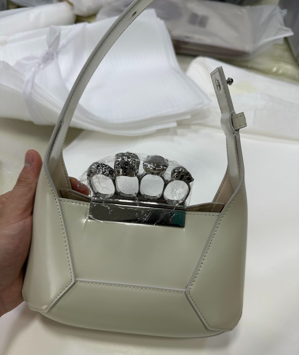 Alexander Wang New Arrival Skull Diamond-studded Women's Crossbody Bags Handheld Shoulder Bag High-street Luxury Clutch #82328A