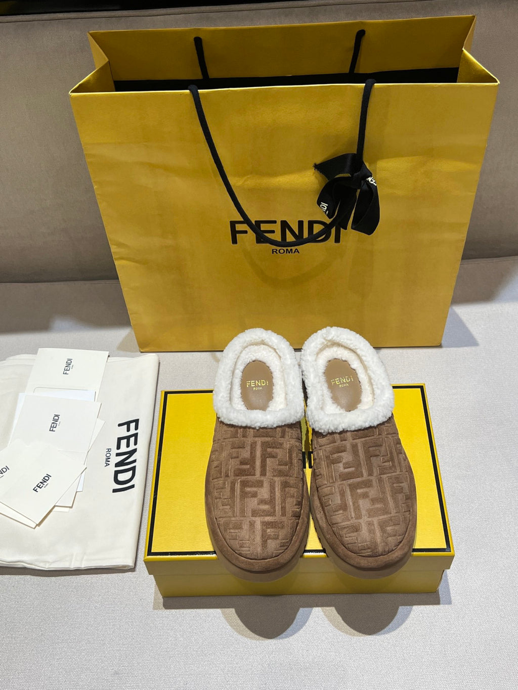 Fendi Sabot Leather Brown #335705