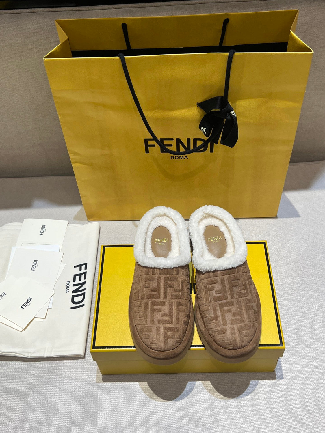 Fendi Sabot Leather Brown #335705