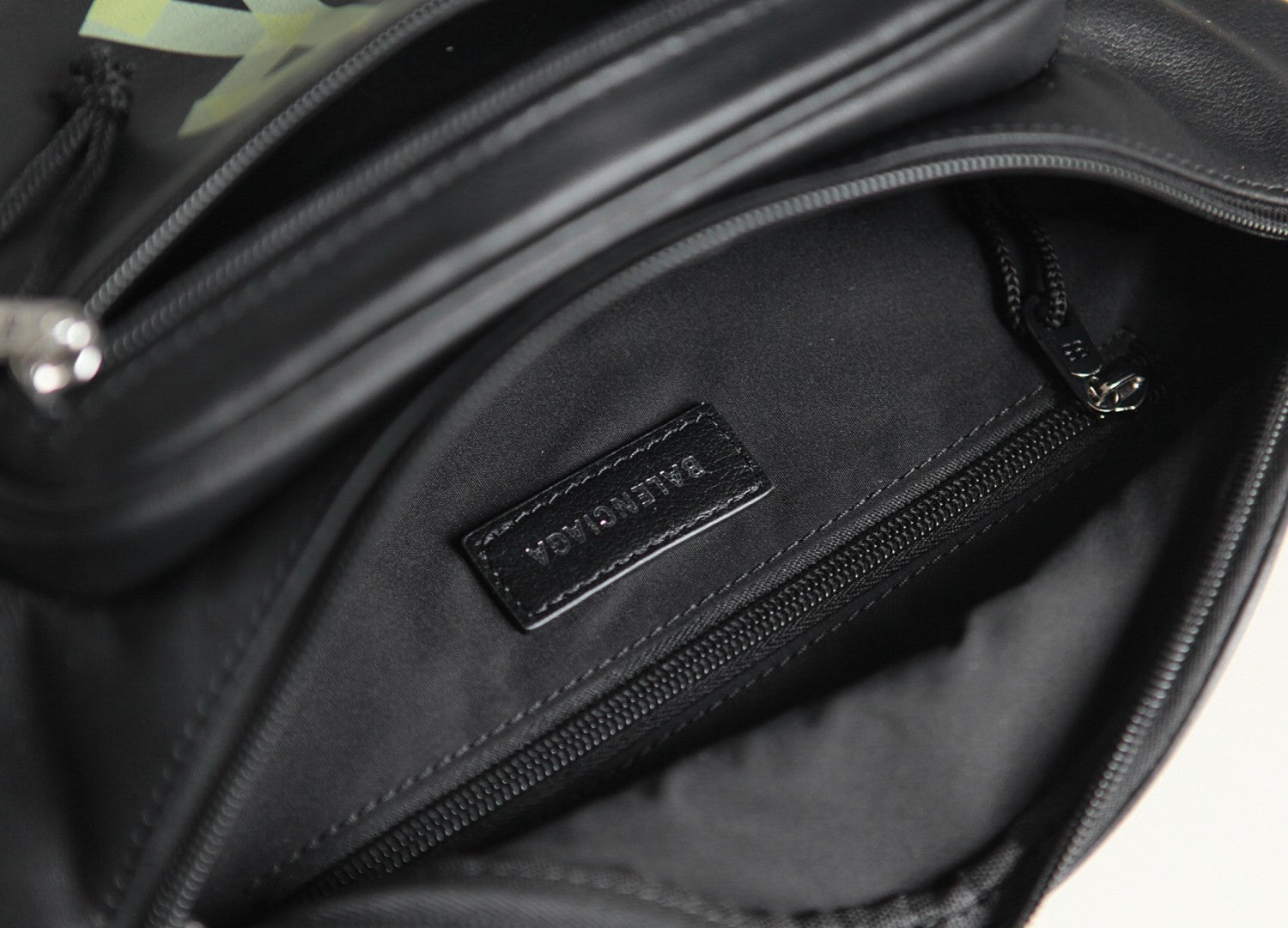 Balenciaga Explorer Men's Letter Print Zipper Closure Black Grained Cowhide Leather Single Shoulder Crossbody Belt Bag Bags #77711