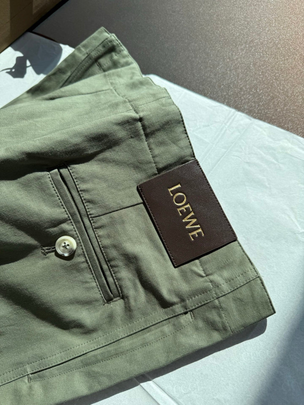 LOEWE Belted jacket Pants cotton Green #334233