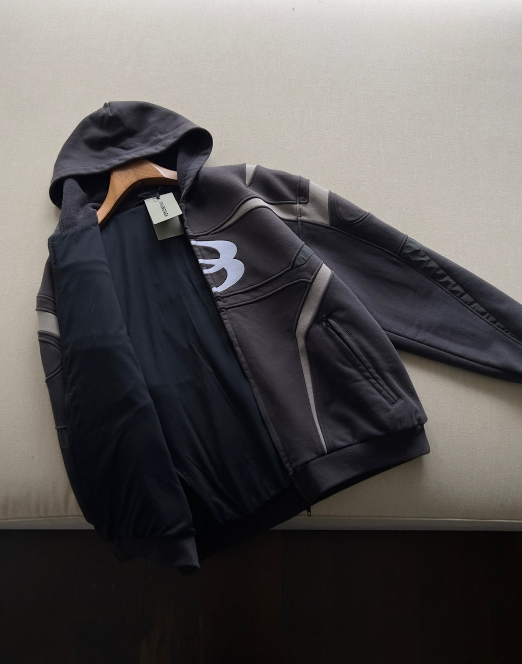 Balenciaga Men's Spring/Autumn Fashion Casual Hooded Zipper Long Sleeved Sweatshirt Jacket #78194