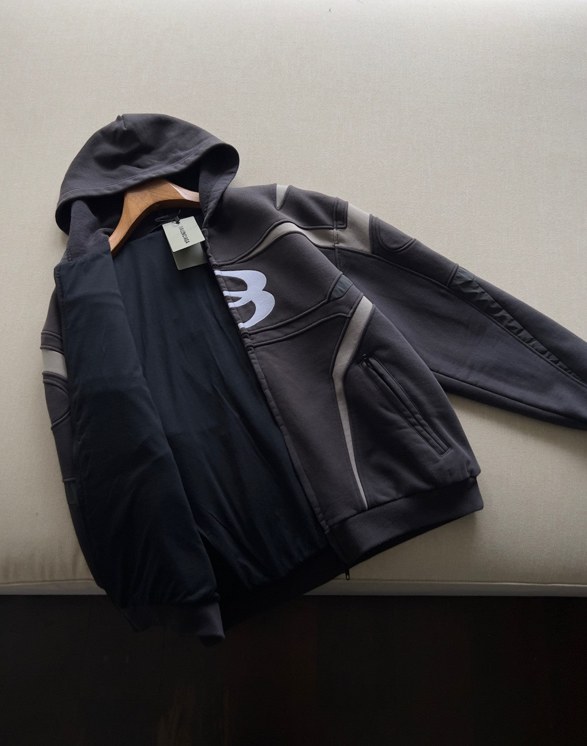 Balenciaga Men's Spring/Autumn Fashion Casual Hooded Zipper Long Sleeved Sweatshirt Jacket #78194