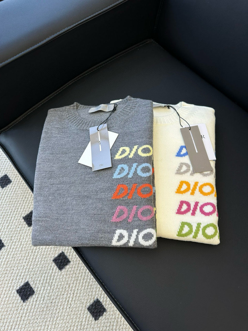 Dior Men's Spring & Autumn Colorful Logo Letter Embroidery Crew Neck Cashmere Sweater Pullover #97942