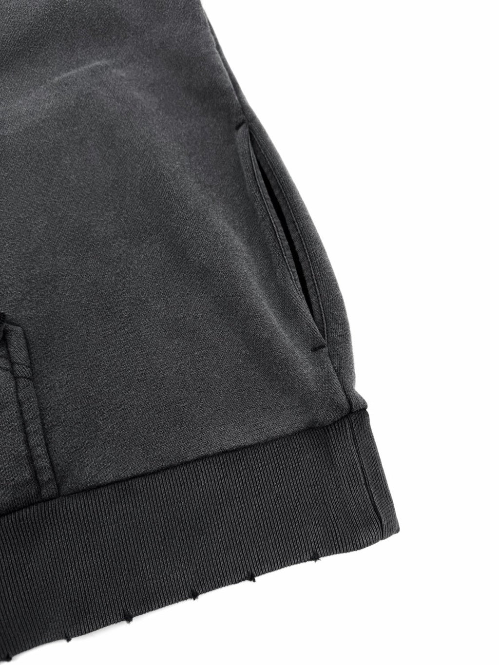 Balenciaga Men's Transparent Tape Ripped Pocket Hoodie in Faded Black #336331