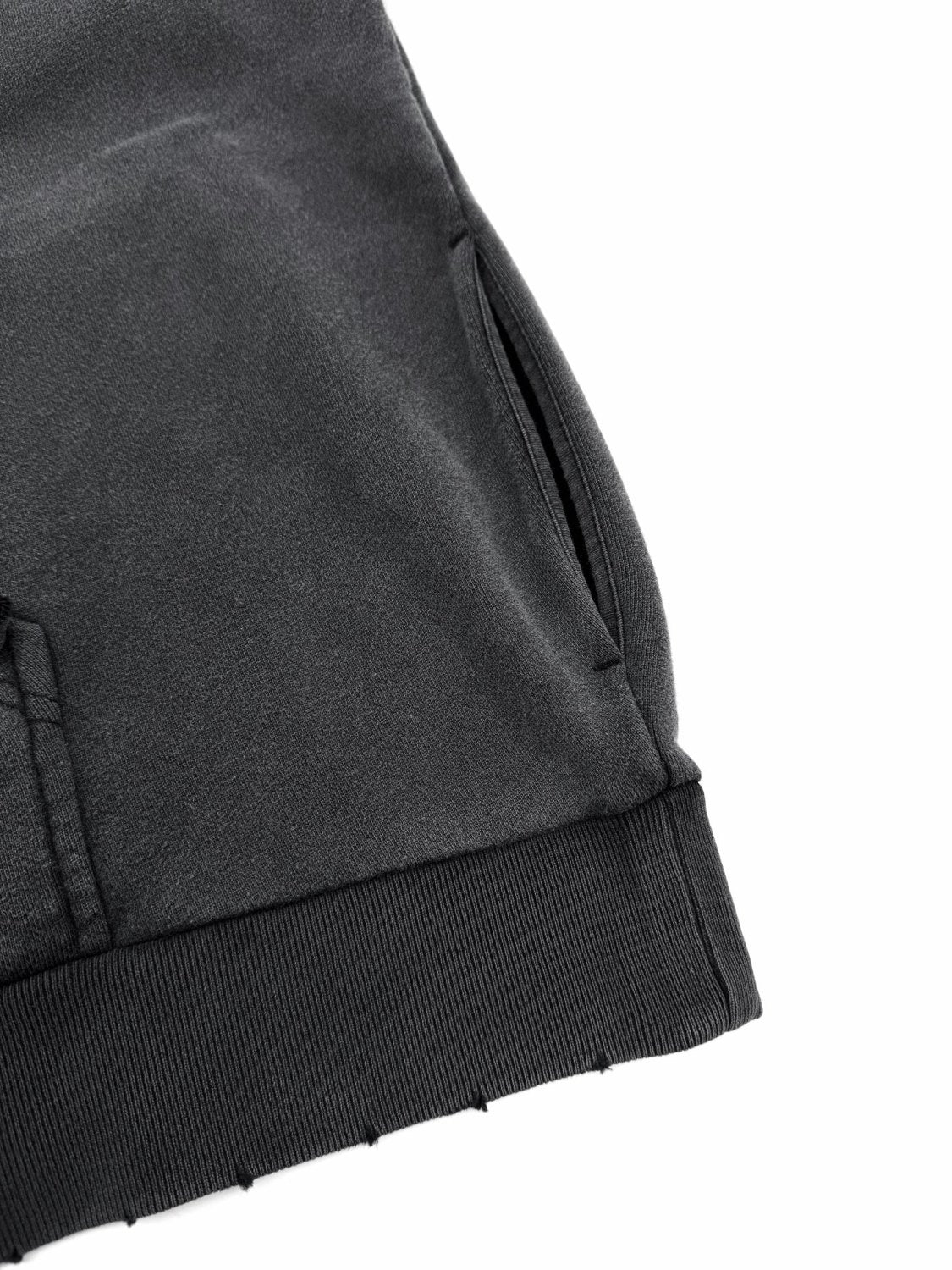 Balenciaga Men's Transparent Tape Ripped Pocket Hoodie in Faded Black #336331