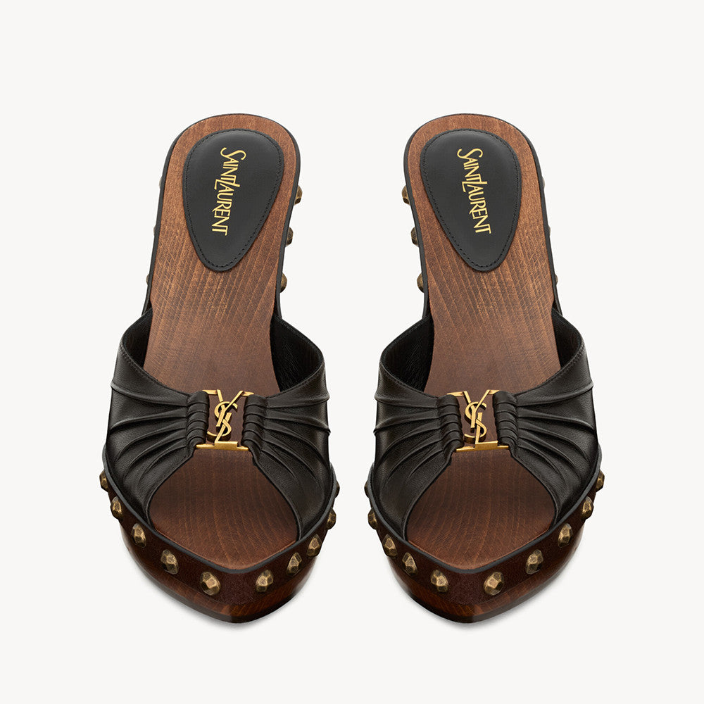 Saint Laurent BABYLONE Clogs in Smooth Leather #379492