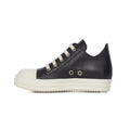 Rick Owens Kid's Four Seasons Retro Cowhide Low Top Round Toe Lace Up Black Casual Shoes #31333