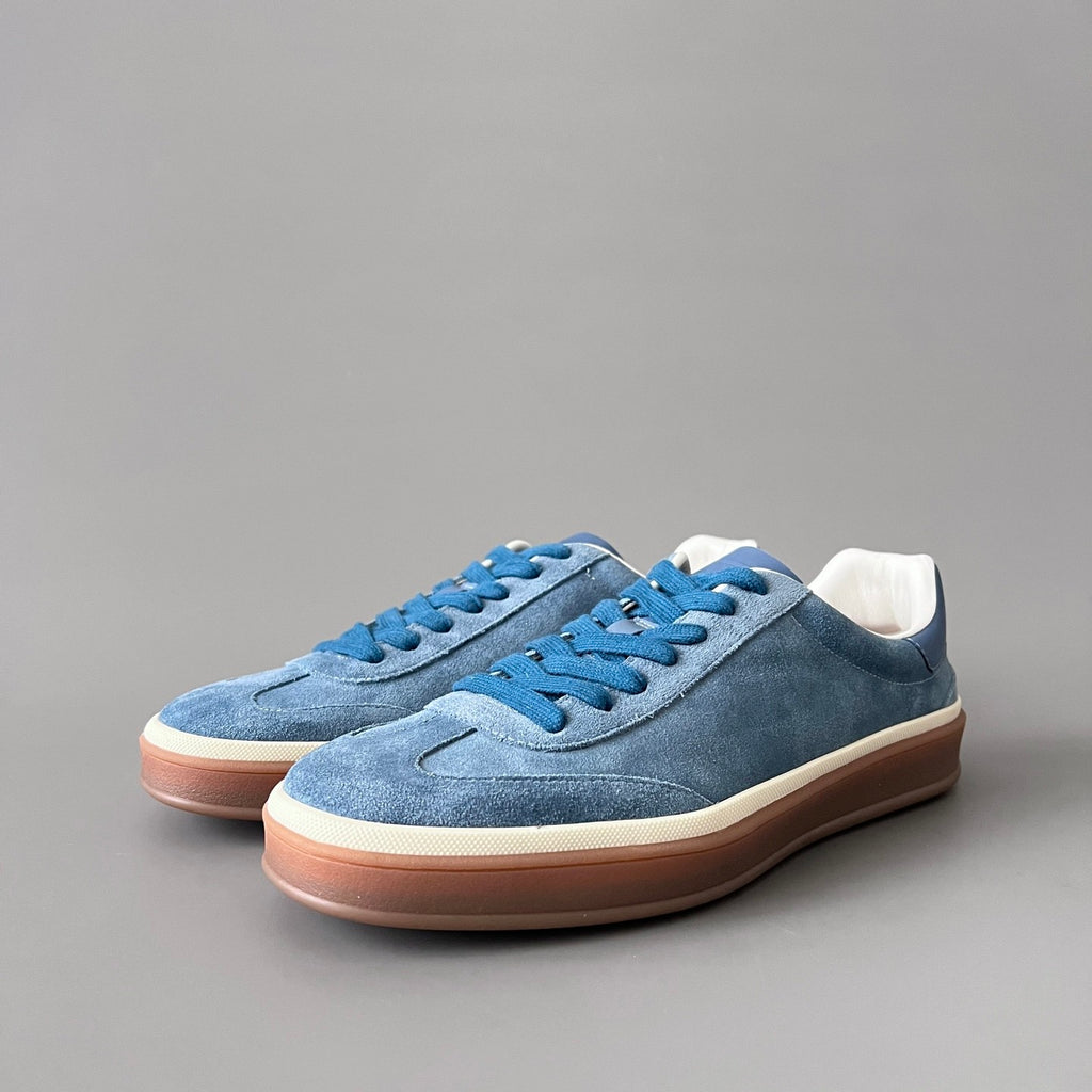 Loro Piana Men's Tennis Walk Dexun Sports Shoes Suede Round Toe Lace-Up Solid Color Four-Season Casual Shoes Low-Top Sneakers Ngvp #315199