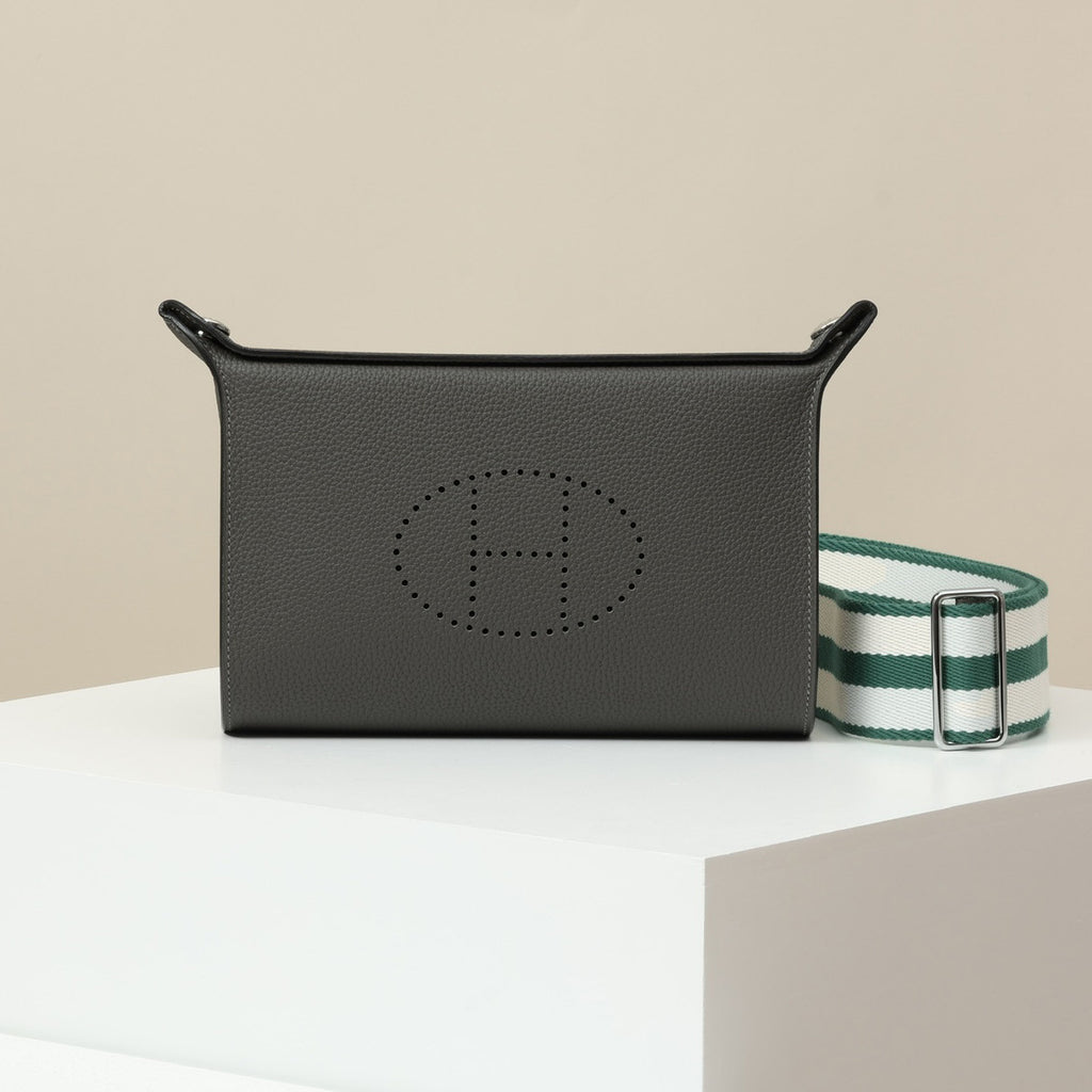 Hermès Videpoches Men's and Women's Fashion Classic Solid Color Leather Adjustable Canvas Strap Shoulder Bag Crossbody Bag Messenger Bag Bags H084283CKAC #78918