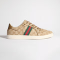GUCCI Men's Stretch Low-top Sneaker in Sand and  GG canvas #383928