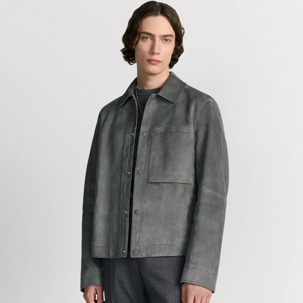 Dior Men's Embossed Logo Spring/Fall High-Street Collar Solid-Color Single-Breasted Leather Short Jacket Ngvp #2598