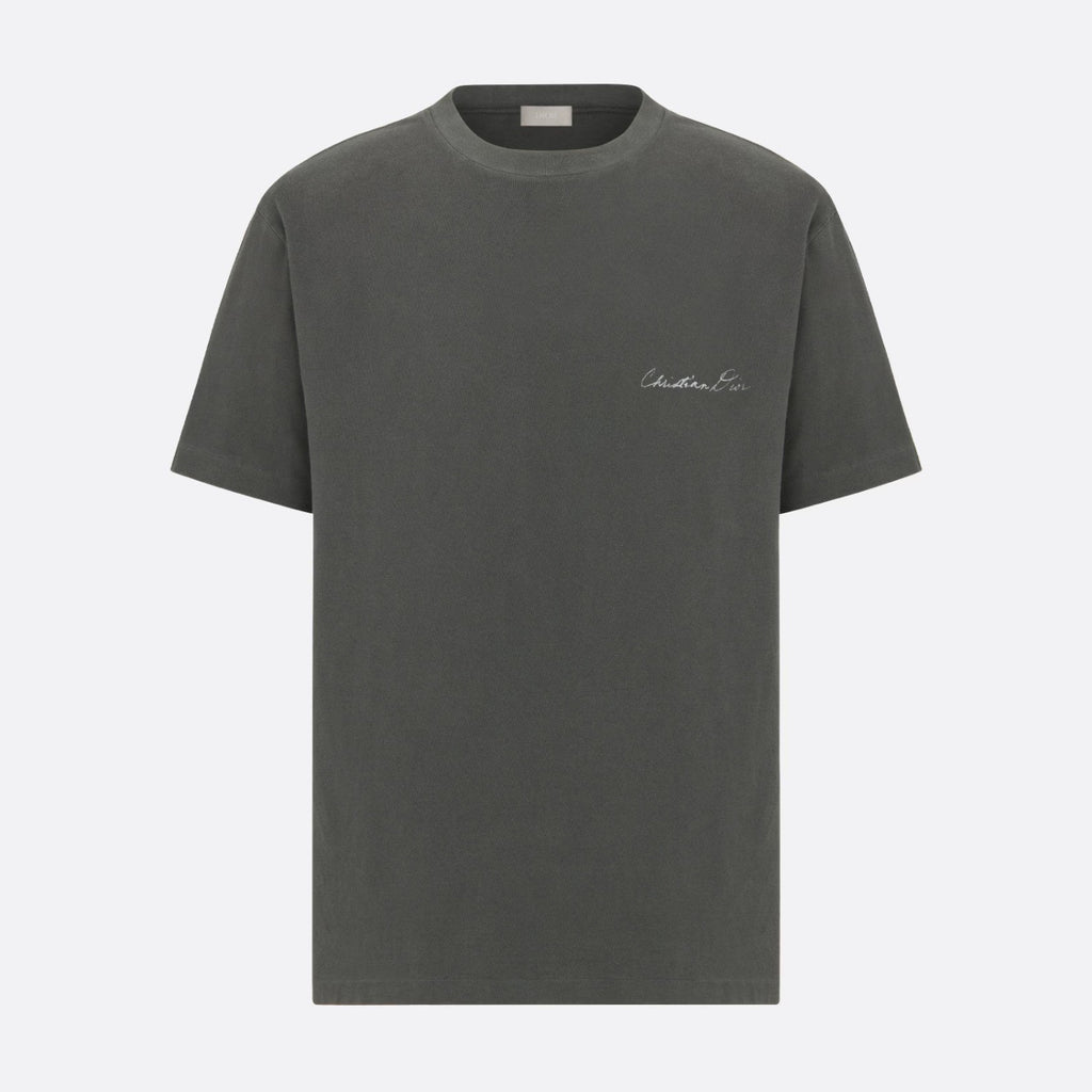 Dior Men's Summer Letter Logo Solid Colour Round Neck Cotton Short Sleeve T-Shirt #99457