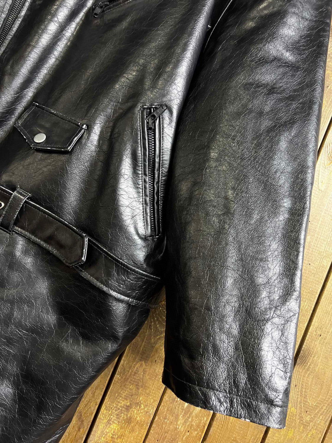 Balenciaga Black Leather Vintage Long Jacket Ngvp #6657