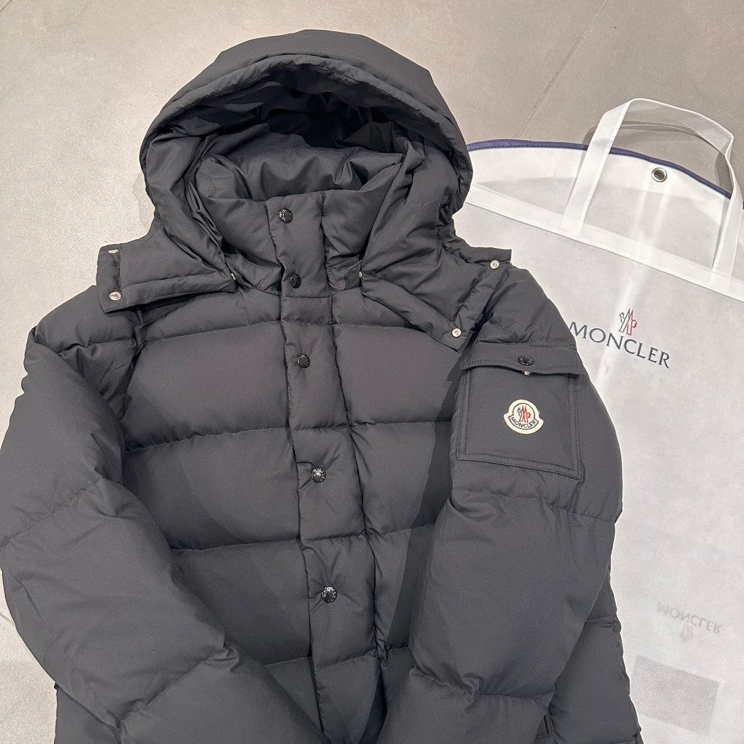 Moncler Men's Winter Solid Color Hooded Zipper Long Sleeve Puffer Down Jacket #73863