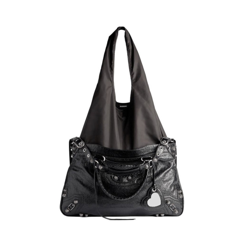 Balenciaga Women's Solid Color Detachable Adjustable Shoulder Strap Doing Old Silver Accessories Lambskin Spell Nylon Shopping Bag Tote Bags #75523