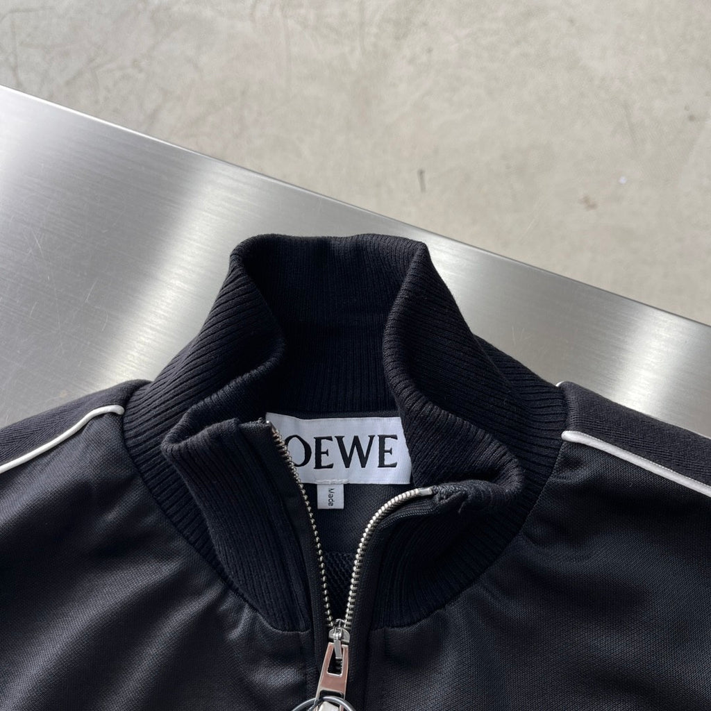 Loewe Men's Spring and Autumn Solid Color Logo Printed High Collar Loose Long Sleeve Zipper Jacket Drawstring Tie Casual Pants Suit Set #76561