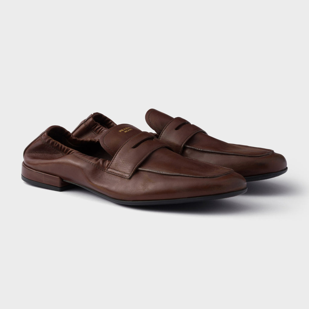 Prada Women's Spring/fall Fashion Casual Leather Round Toe Slip On Loafers Casual Shoes #78369