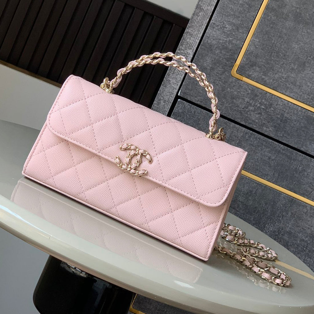 Chanel Women's Solid Color Diamond Pattern Chain Shoulder Strap Grain Embossed Leather Flap Bag Single Shoulder Handbag Crossbody Bags #77513