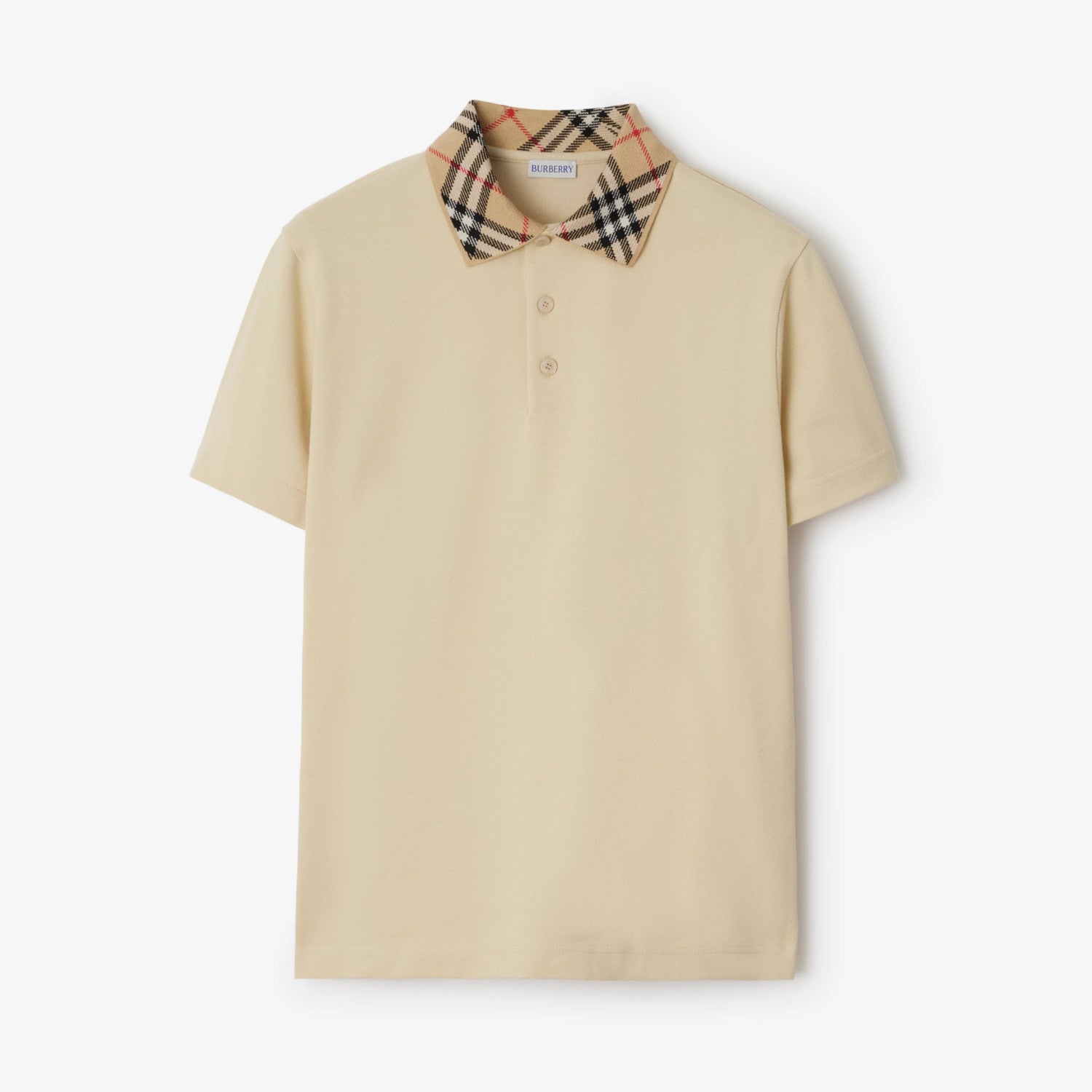 Burberry Men's Summer Check Printed Polo Neck Solid Color Short Sleeve T-Shirt #77499