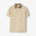 Burberry Men's Summer Check Printed Polo Neck Solid Color Short Sleeve T-Shirt #77499