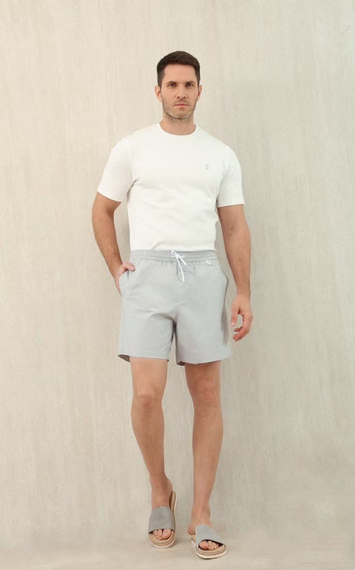 Loro Piana Men's Summer Letter Solid Color Mid Waist Tie Straight Bay Swim Shorts Ngvp #9959