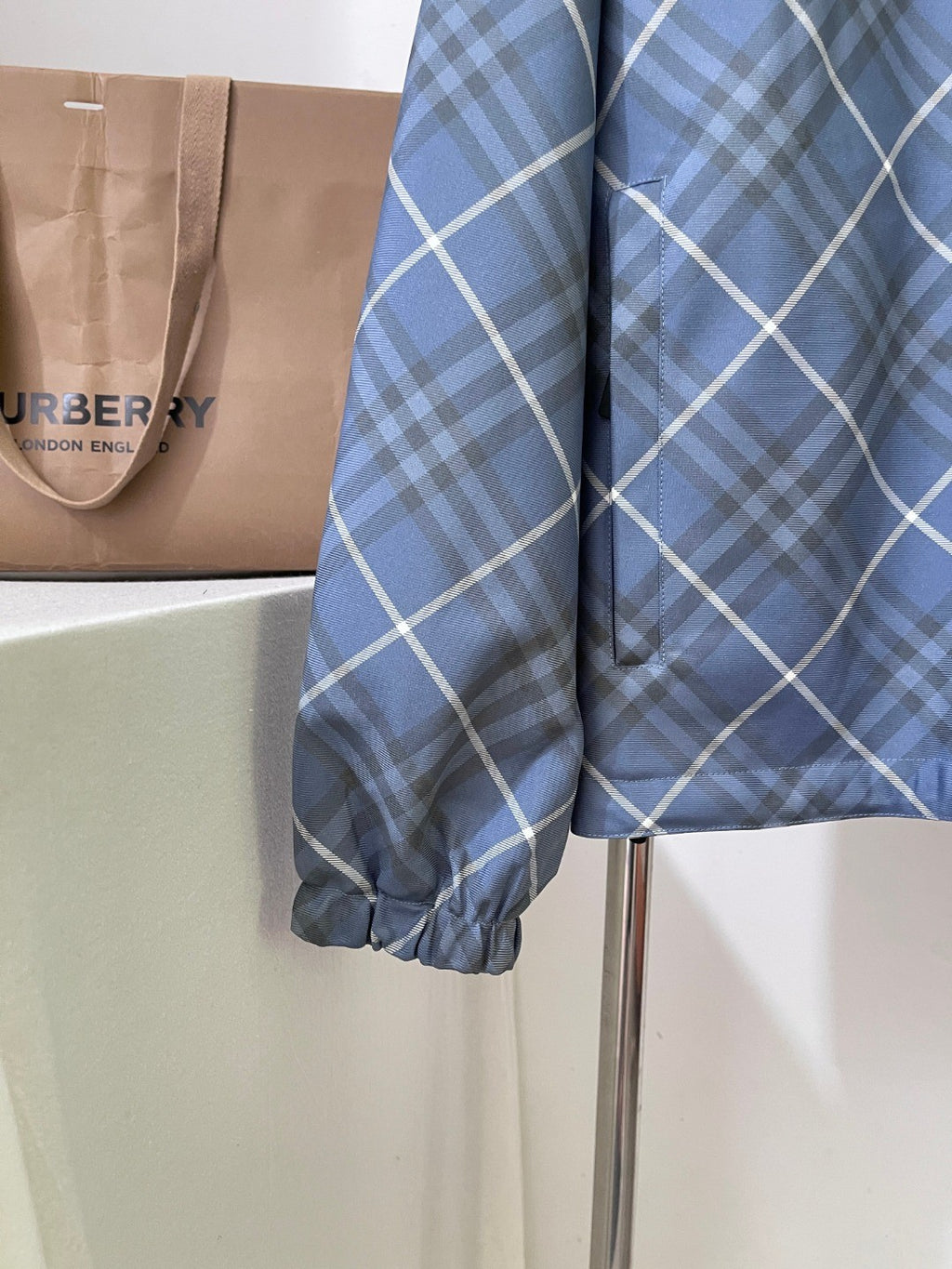 Burberry Men's Spring/Summer Casual Reversible Checkered Long-sleeved Hooded Drawstring Zipper Jacket #78314