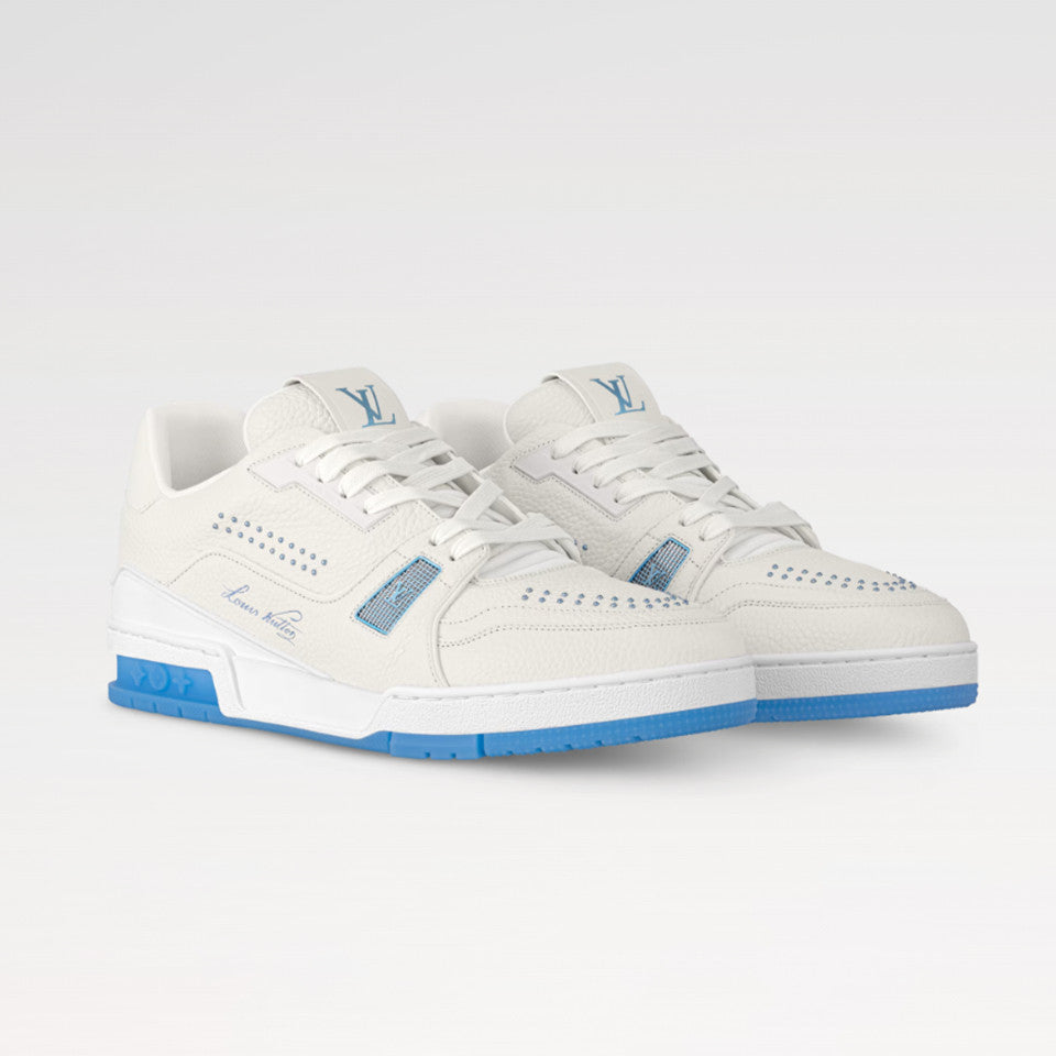 Louis Vuitton Men's & Women's LV Trainer Sneakers All-Season Low-Top Solid-Color Round-Toe Lace-Up Leather Casual Shoes #81532