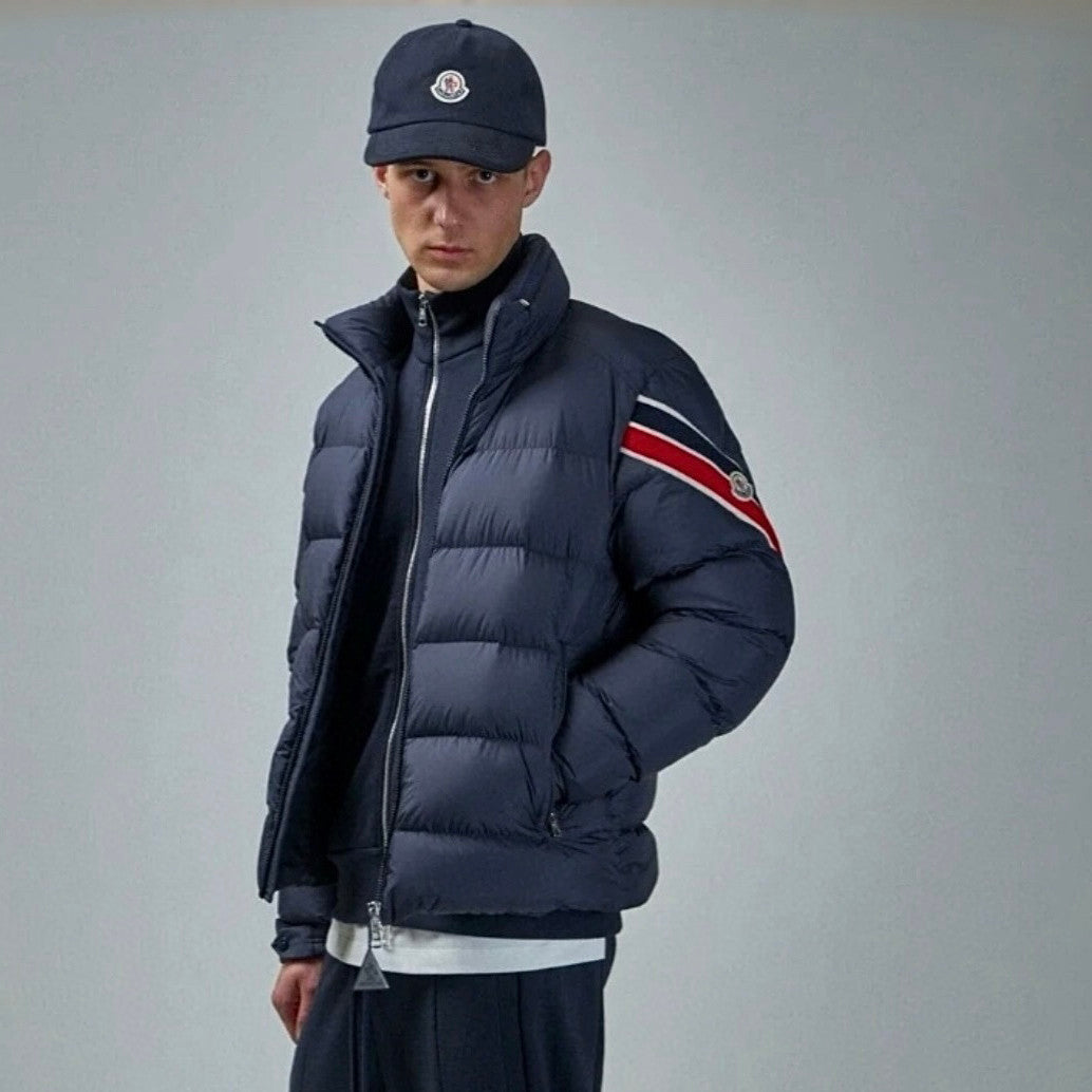 Moncler Men's Winter Fashion Casual High Neck Double Zip Goose Down Nylon Fabric Cotton Jacket Down Outerwear Jacket #79539