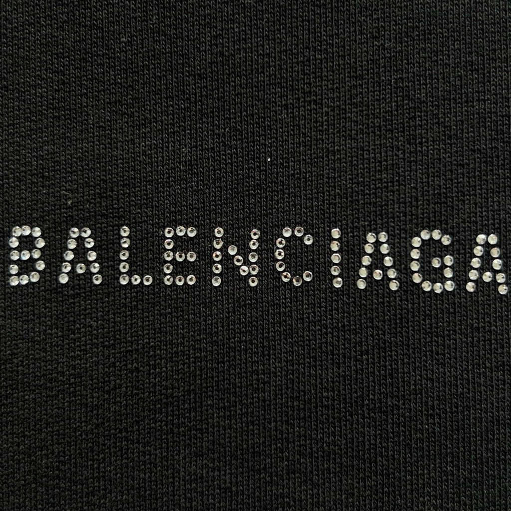 Balenciaga Men's Spring and Autumn Hot Drill Logo Letter Print Black Hooded Sweatshirt #99725