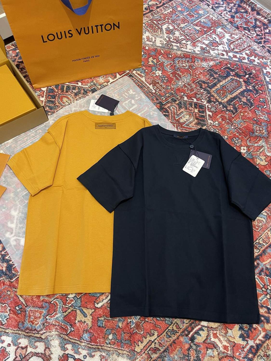 Louis Vuitton Men's Summer Solid Color Embroidered Logo Round Neck Cotton Short Sleeve T-Shirt #74122