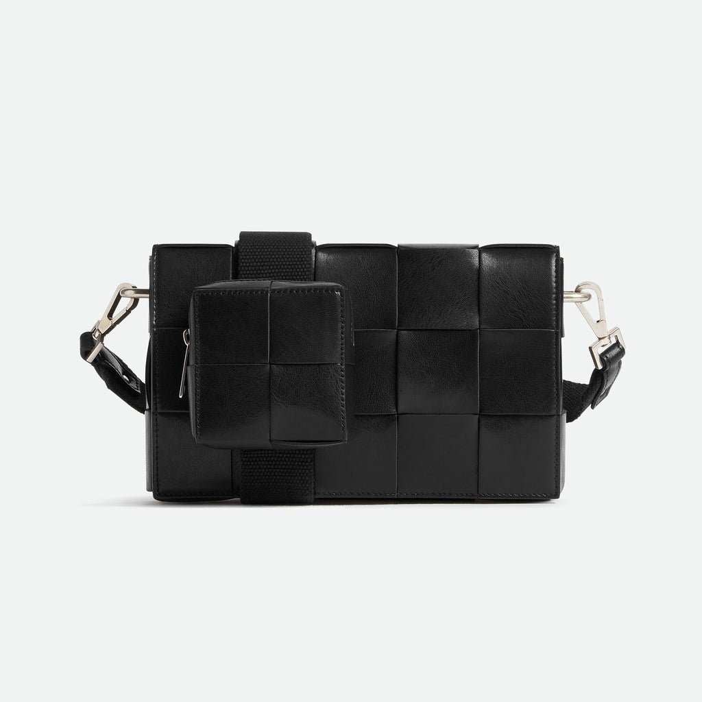 Bottega Veneta Cassette Men's and Women's Solid Color Leather Woven Shoulder Crossbody Bag Bags #75755