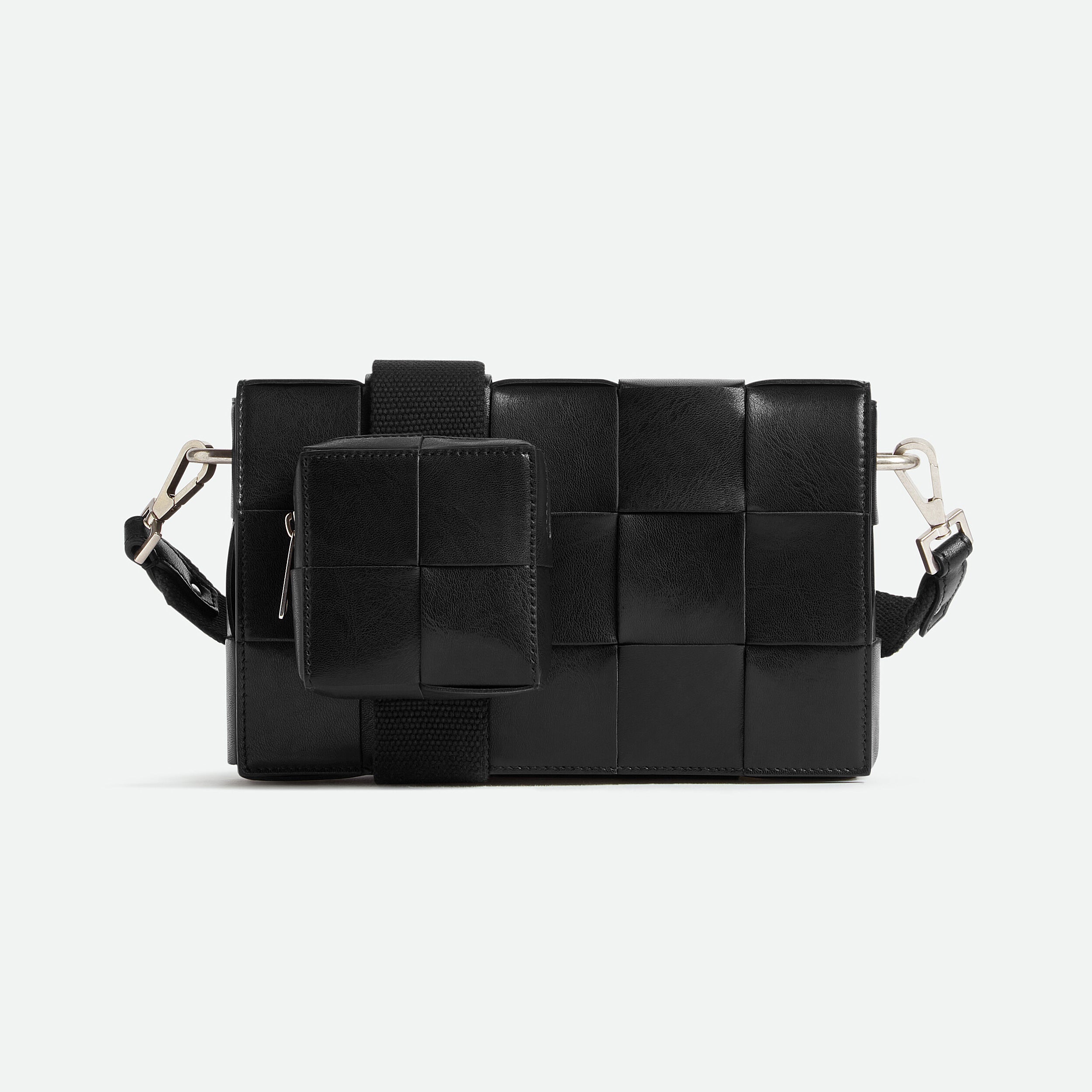 Bottega Veneta Cassette Men's and Women's Solid Color Leather Woven Shoulder Crossbody Bag Bags #75755