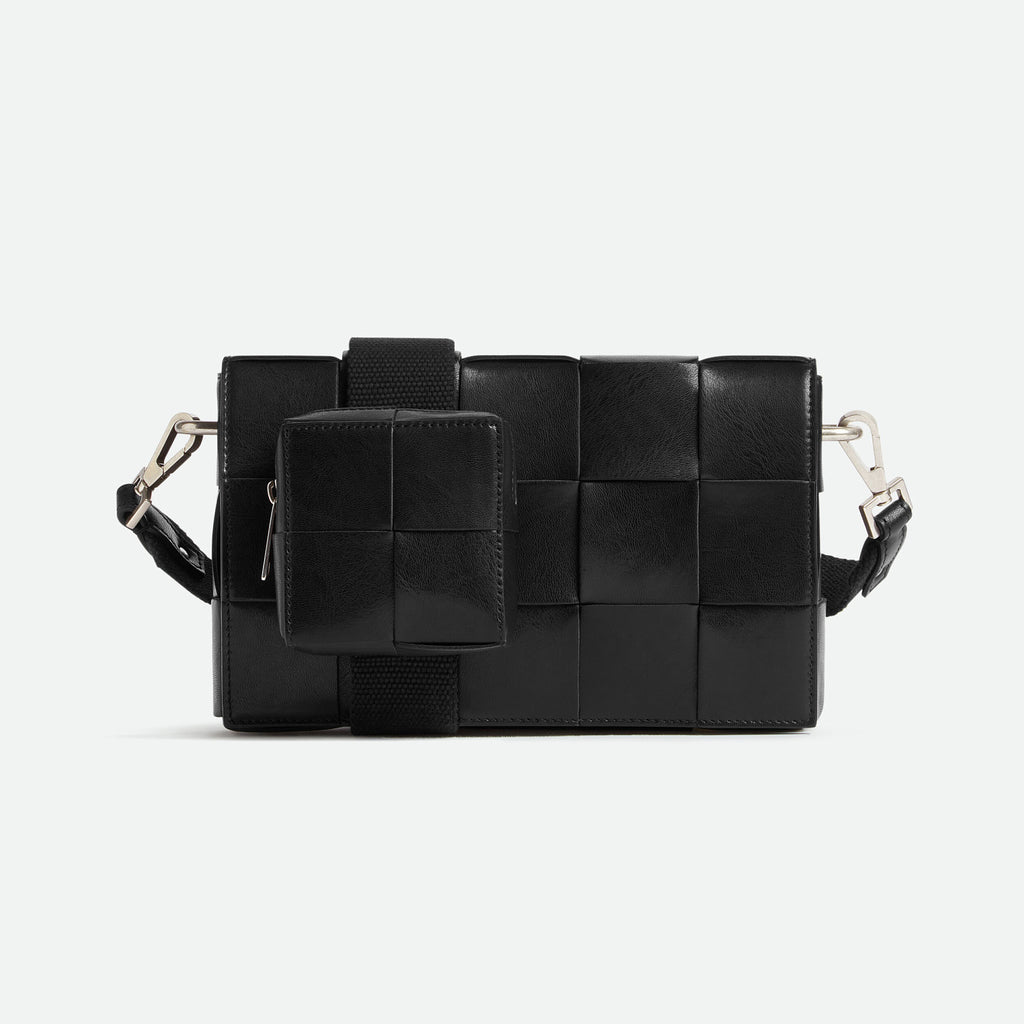 Bottega Veneta Cassette Men's and Women's Solid Color Leather Woven Shoulder Crossbody Bag Bags #75755