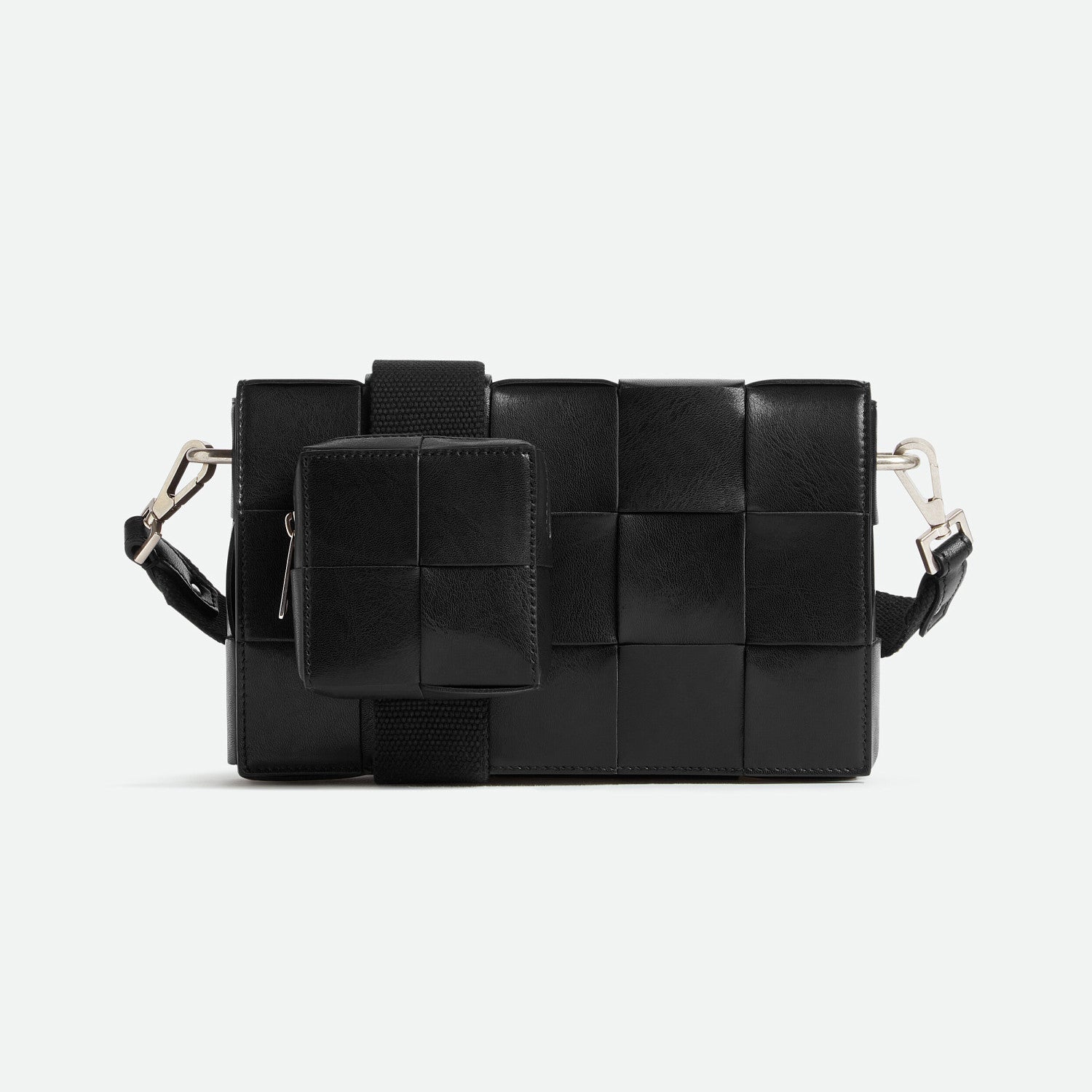 Bottega Veneta Cassette Men's and Women's Solid Color Leather Woven Shoulder Crossbody Bag Bags #75755