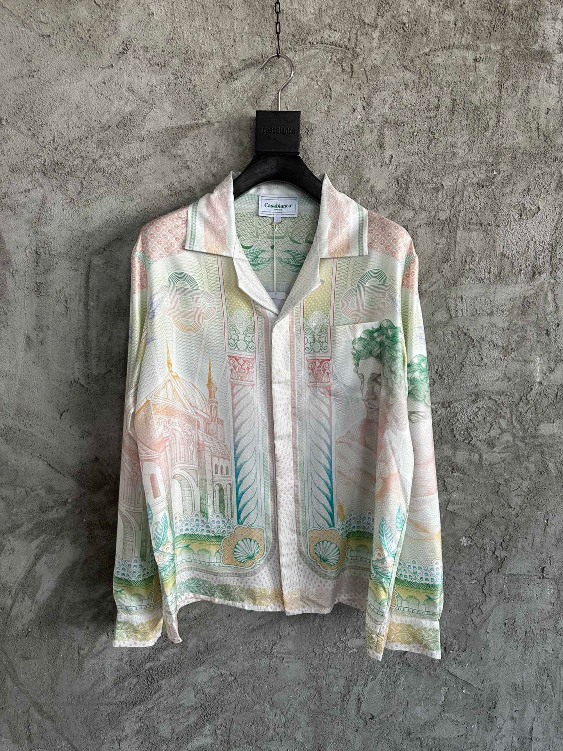 Casablanca Men's Summer Portrait Print Lapel Long Sleeve Single Breasted Shirt #73579